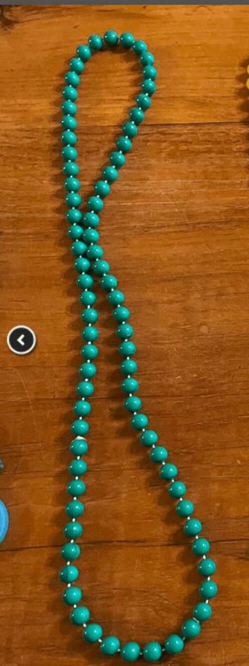 Vintage 90s Teal Beaded Necklace